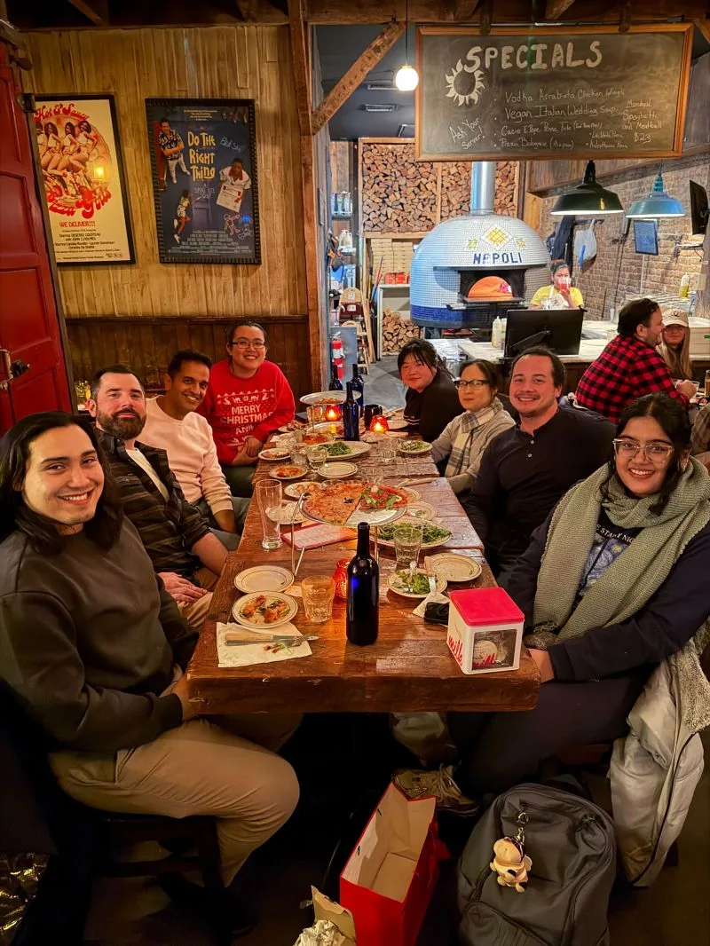 The JAI Development team at a team dinner